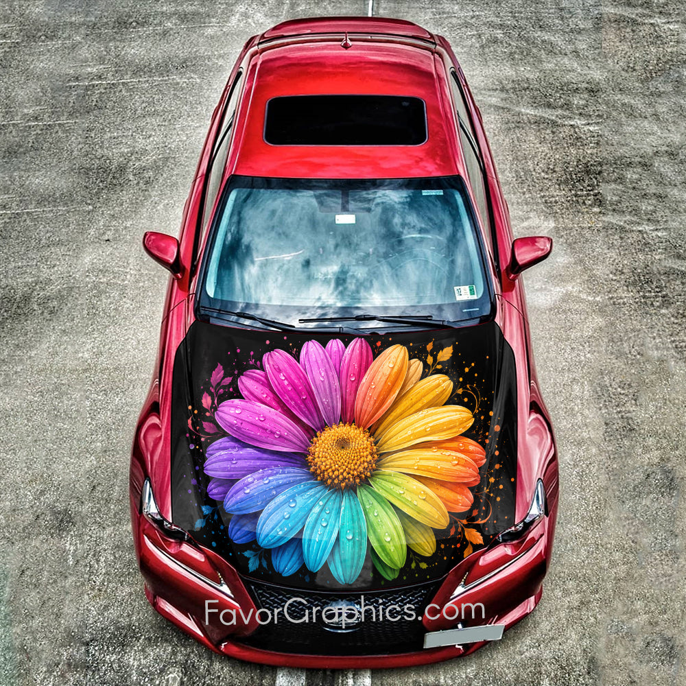 hisa✨ Colorful Flower Itasha Car Vinyl Hood Wrap Decal Sticker – Favor