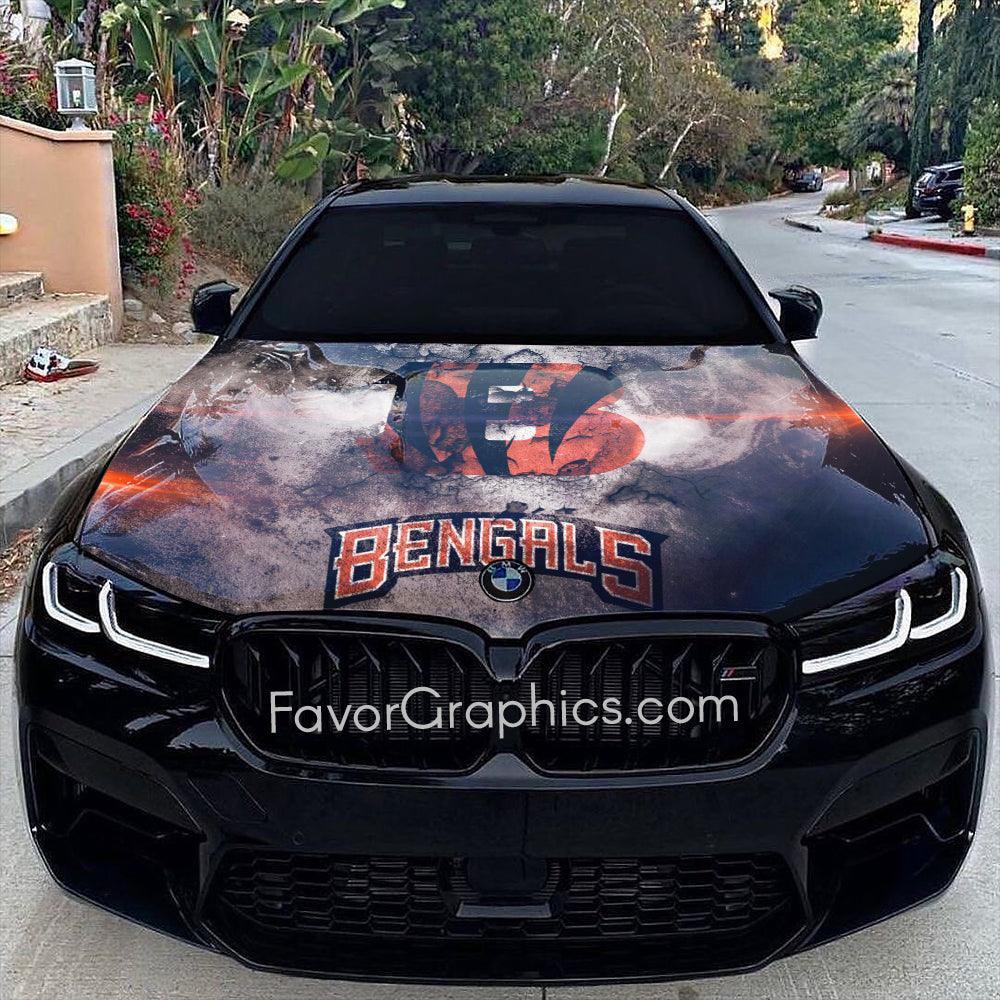 Cincinnati Bengals Itasha Car Vinyl Hood Wrap Decal Sticker Favor