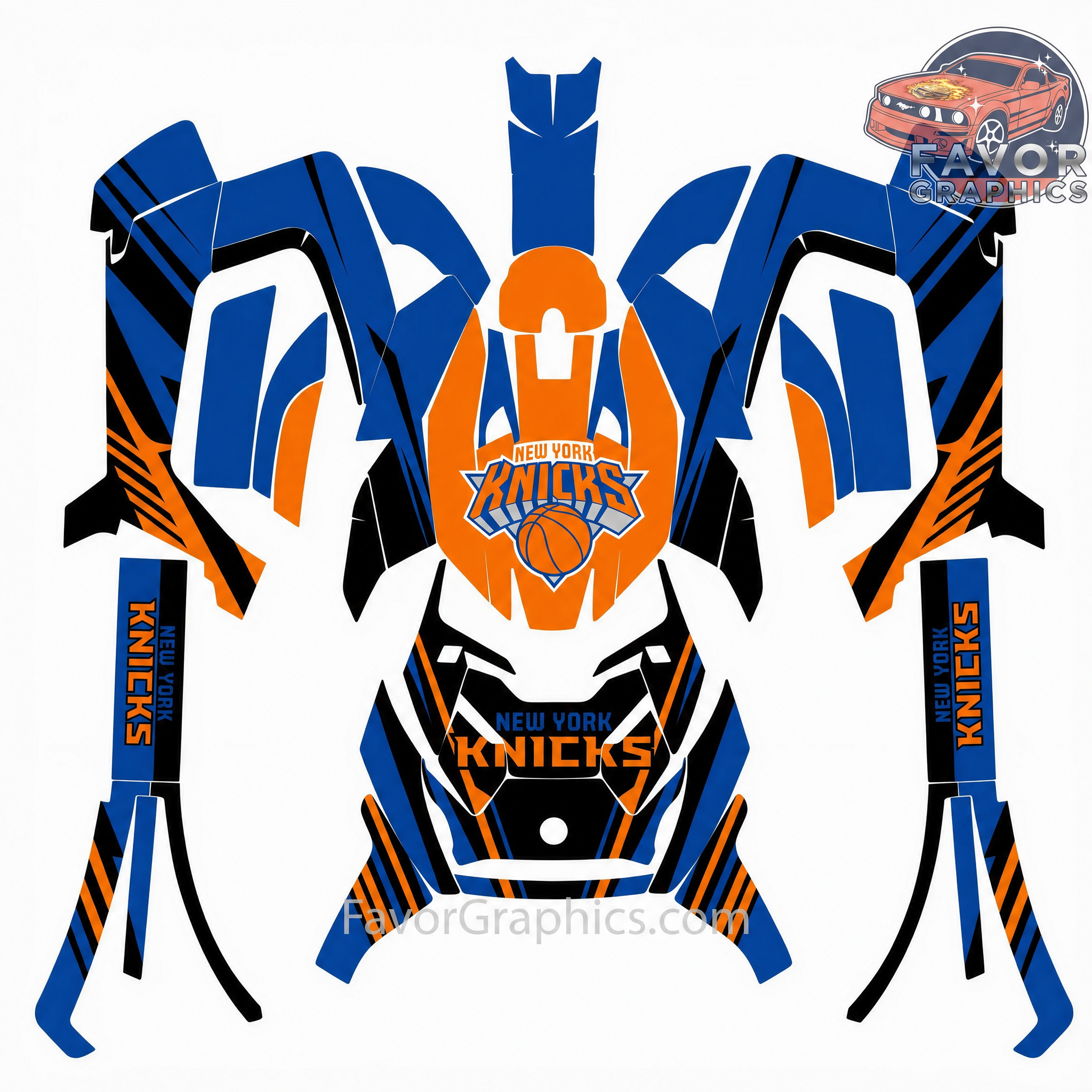 KANKI SLIPMAT + STICKER 歓喜展 New York Knicks Vinyl Wrap Decal Sticker for Can Am Ryker 600 900