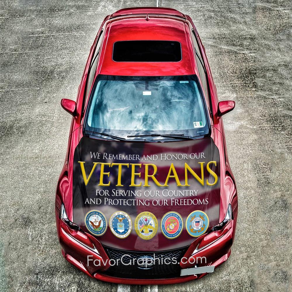 Honoring Our Veterans All Military Branches Car Vinyl Hood Wrap Decal Sticker