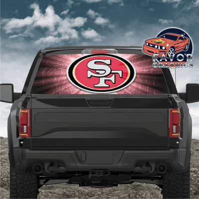 San Francisco 49ers Rear Window Perforated Graphic Vinyl Decal Cars Trucks