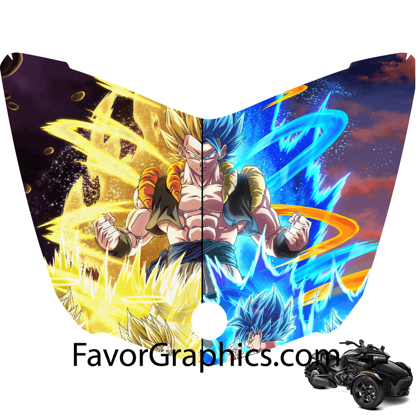 Gogeta Dragon Ball Vinyl Hood Wrap Decal Sticker Can Am Spyder F3