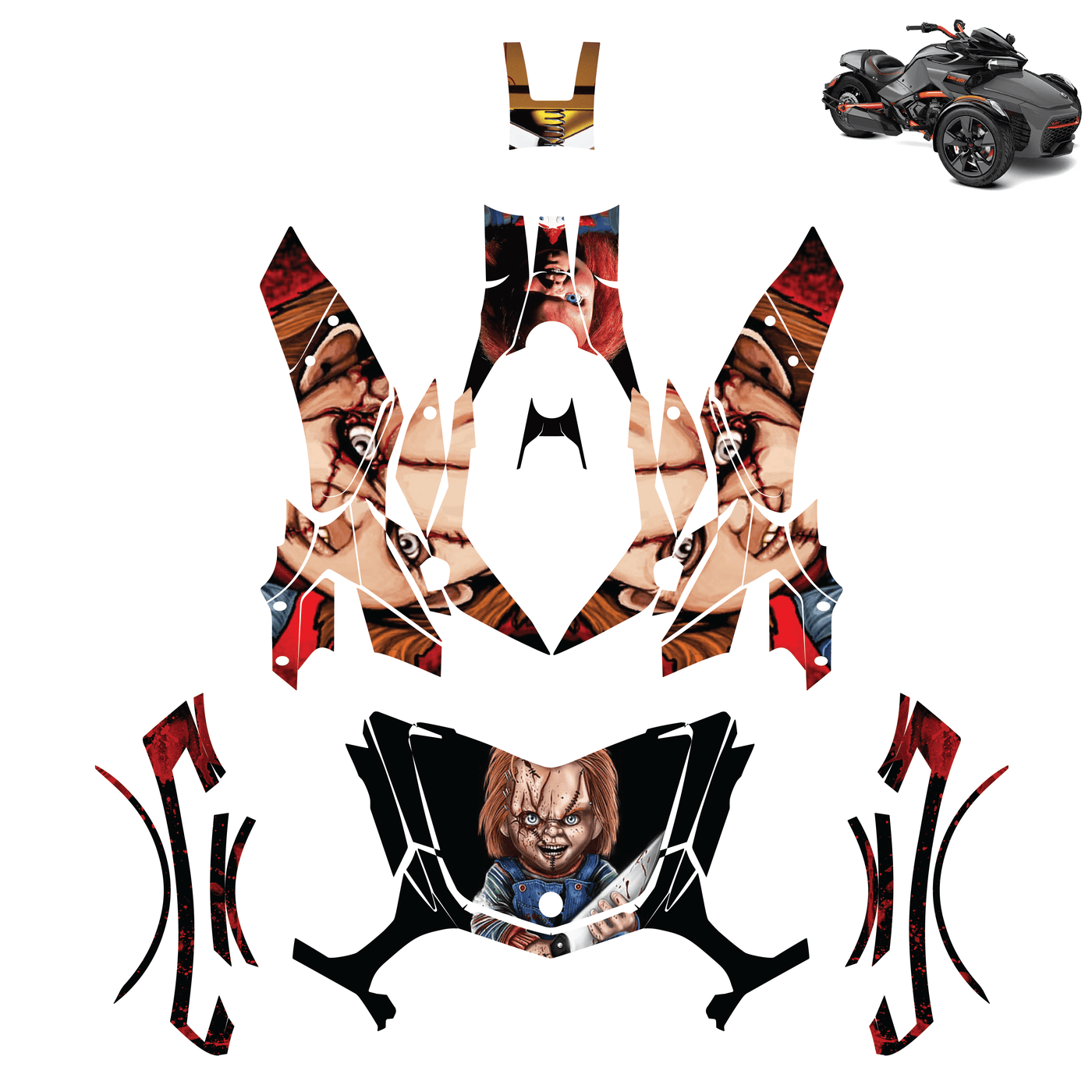 Chucky Vinyl Wrap Decal Sticker for Can Am Spyder F3 2015-2022