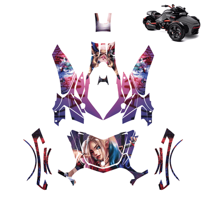 Harley Quinn Vinyl Wrap Decal Sticker for Can Am Spyder F3 2015-2022