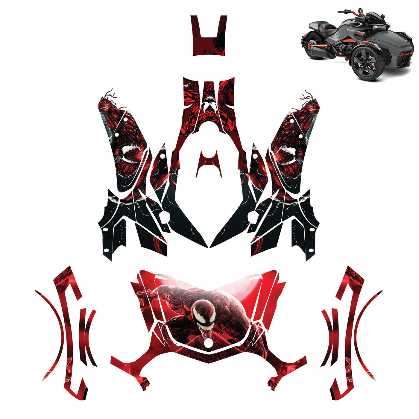 Carnage Vinyl Wrap Decal Sticker for Can Am Spyder F3 2015-2022