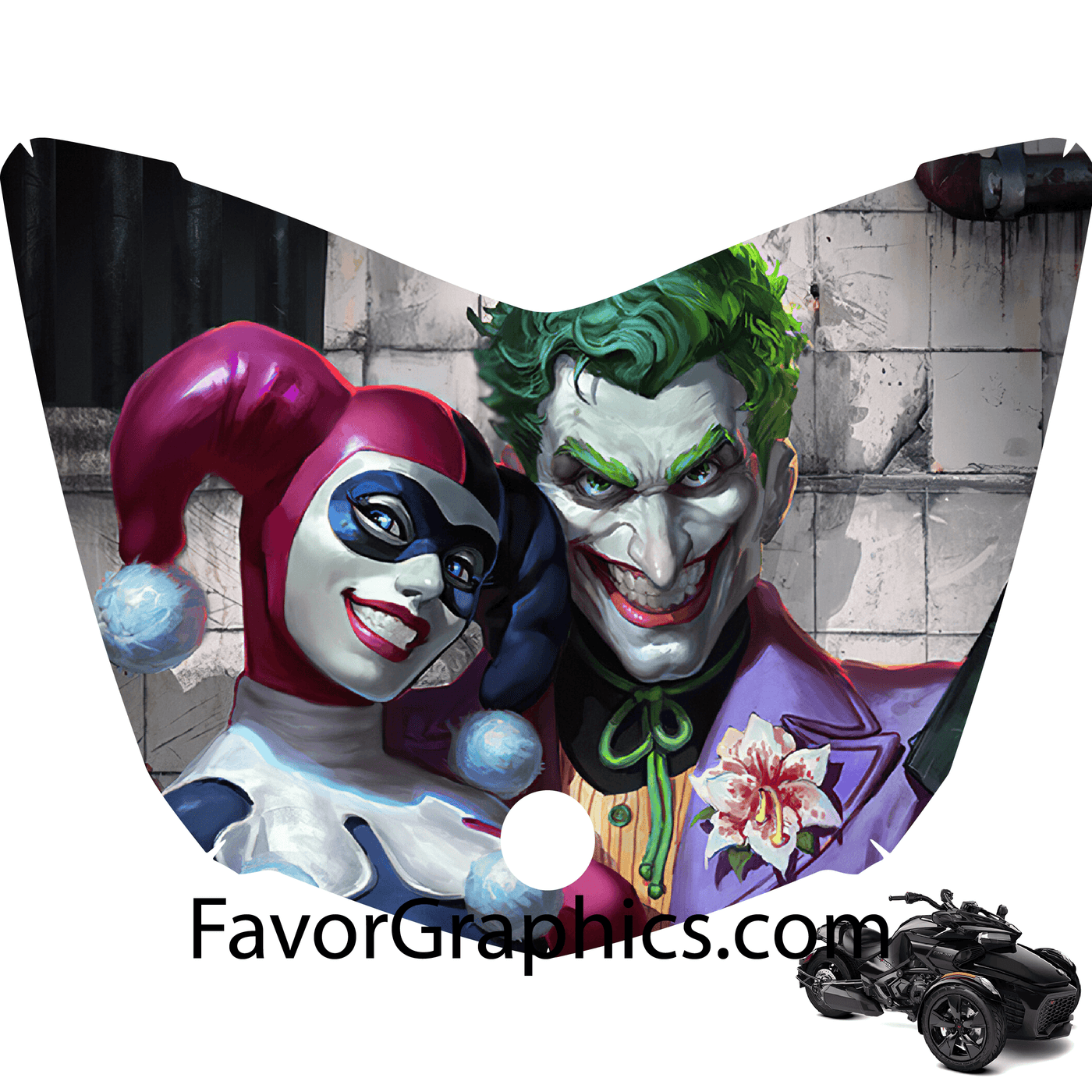 Harley Quinn Joker Vinyl Hood Wrap Decal Sticker Can Am Spyder F3