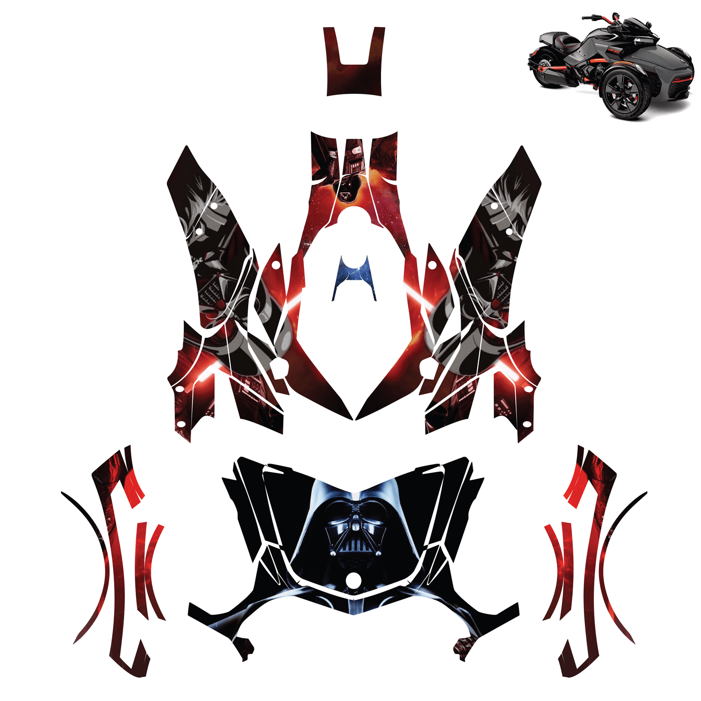 Darth Vader Vinyl Wrap Decal Sticker for Can Am Spyder F3 2015-2022