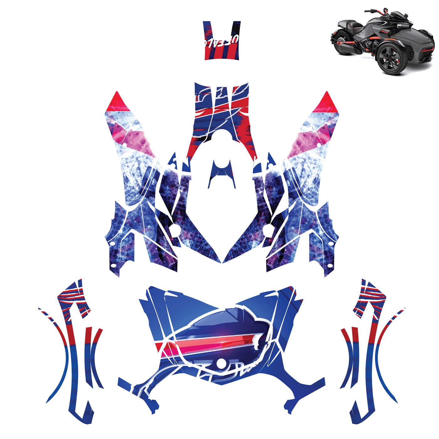 Buffalo Bills Vinyl Wrap Decal Sticker for Can Am Spyder F3 2015-2022