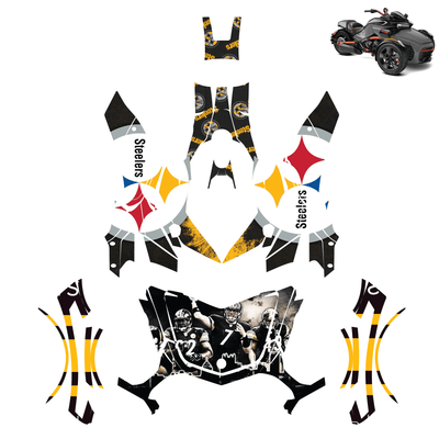 Pittsburgh Steelers Vinyl Wrap Decal Sticker for Can Am Spyder F3 2015-2022