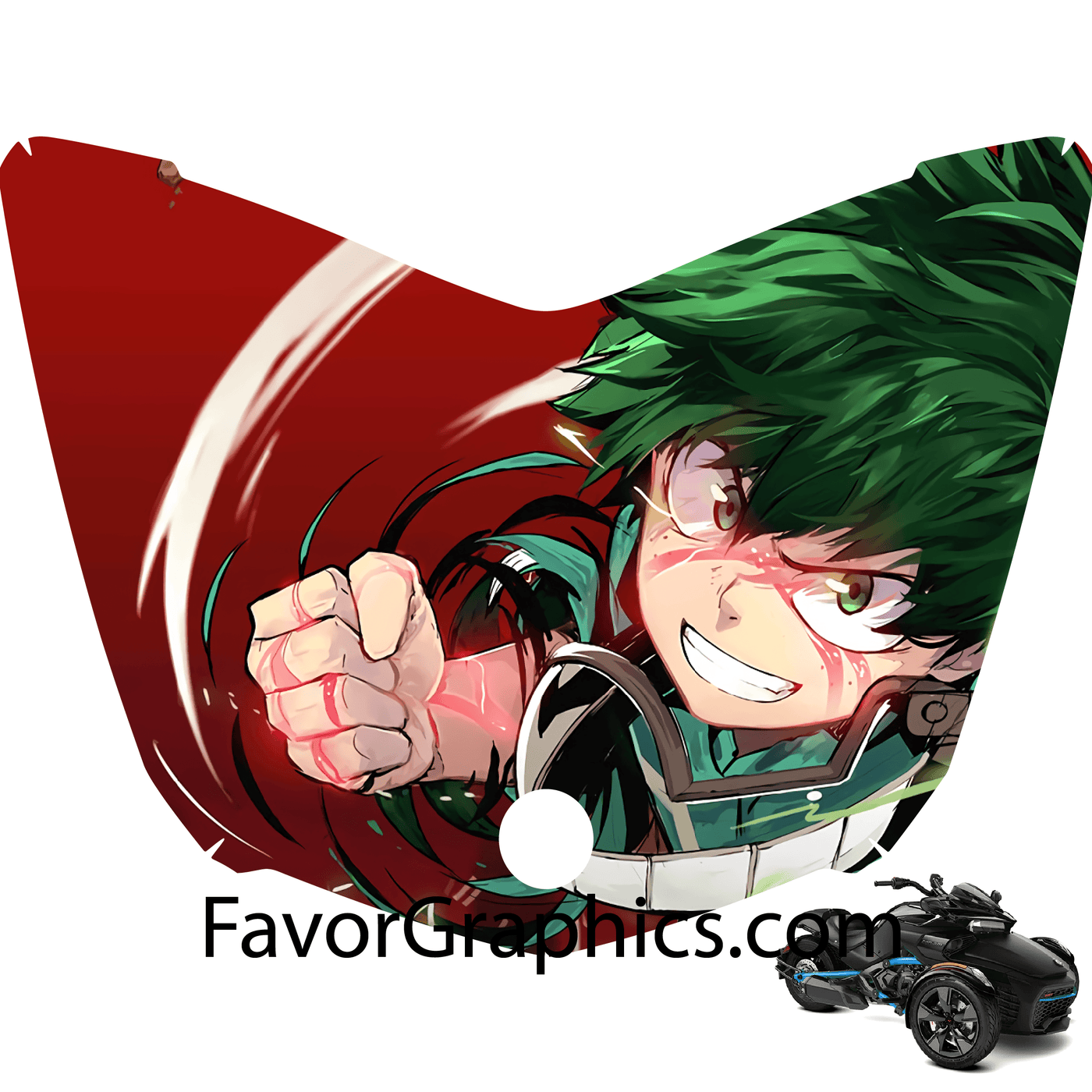 Izuku Midoriya MHA Vinyl Hood Wrap Decal Sticker Can Am Spyder F3