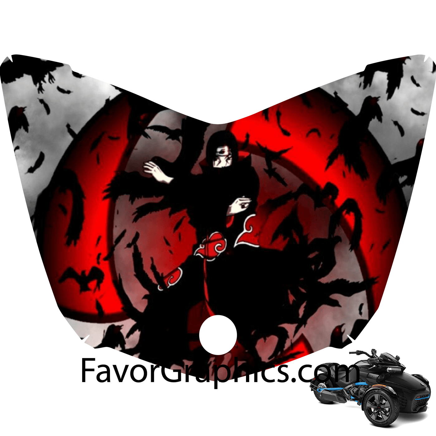 Itachi Uchiha Vinyl Hood Wrap Decal Sticker Can Am Spyder F3