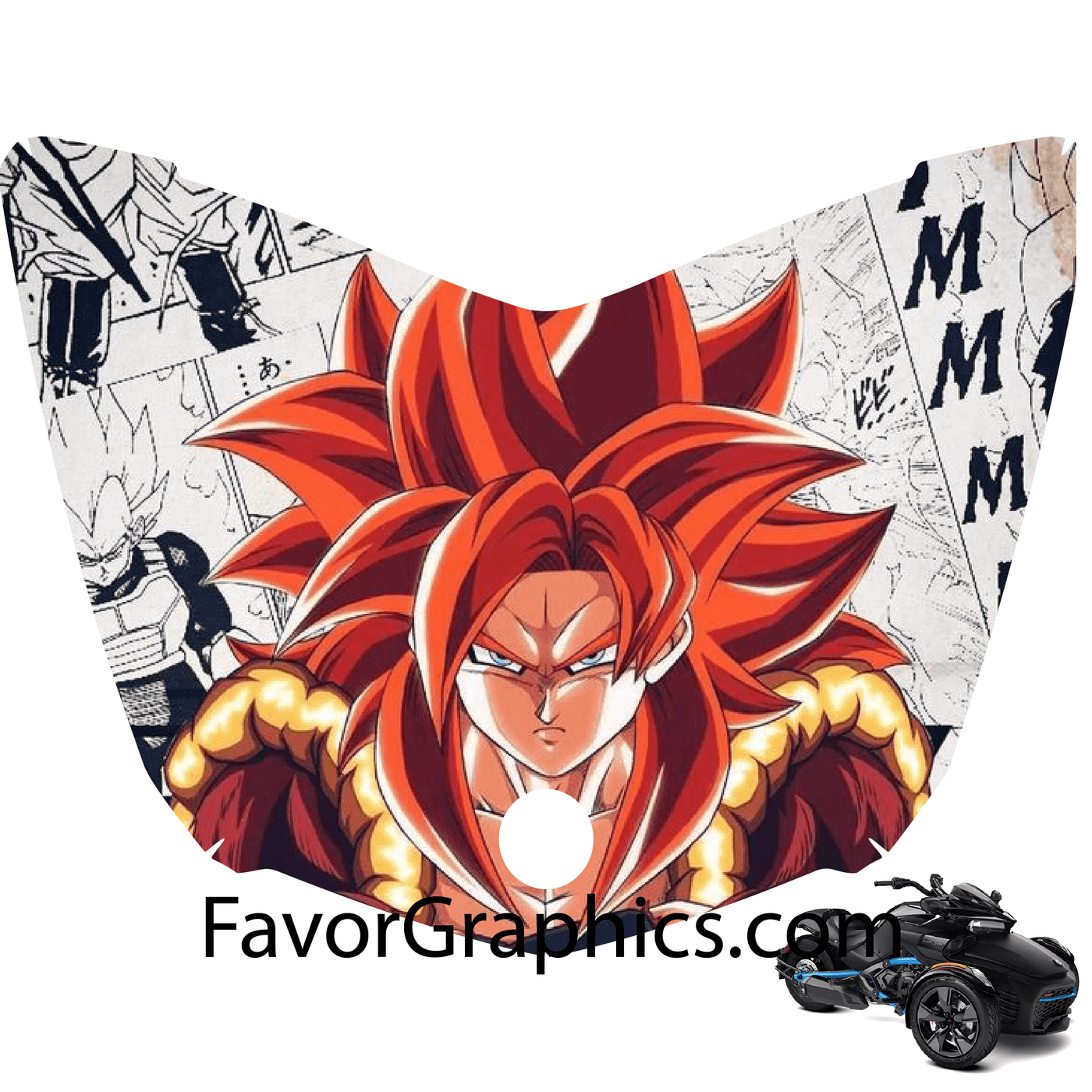 Gogeta Dragon Ball Vinyl Hood Wrap Decal Sticker Can Am Spyder F3