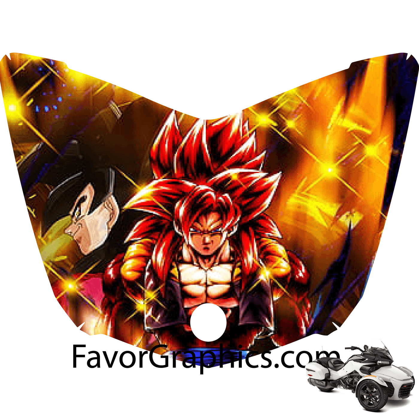 Gogeta Dragon Ball Vinyl Hood Wrap Decal Sticker Can Am Spyder F3