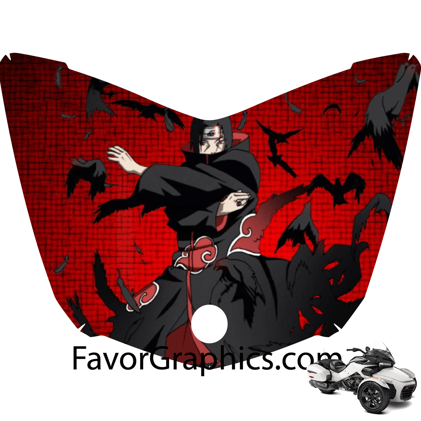 Akatsuki Naruto Vinyl Hood Wrap Decal Sticker Can Am Spyder F3