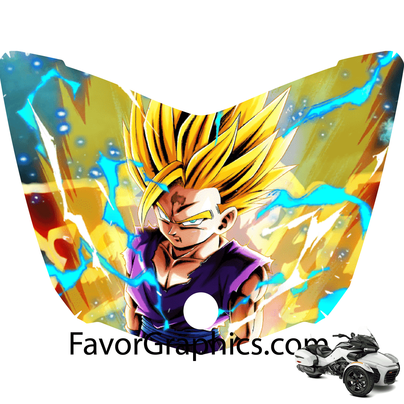 Gohan Dragon Ball Vinyl Hood Wrap Decal Sticker Can Am Spyder F3