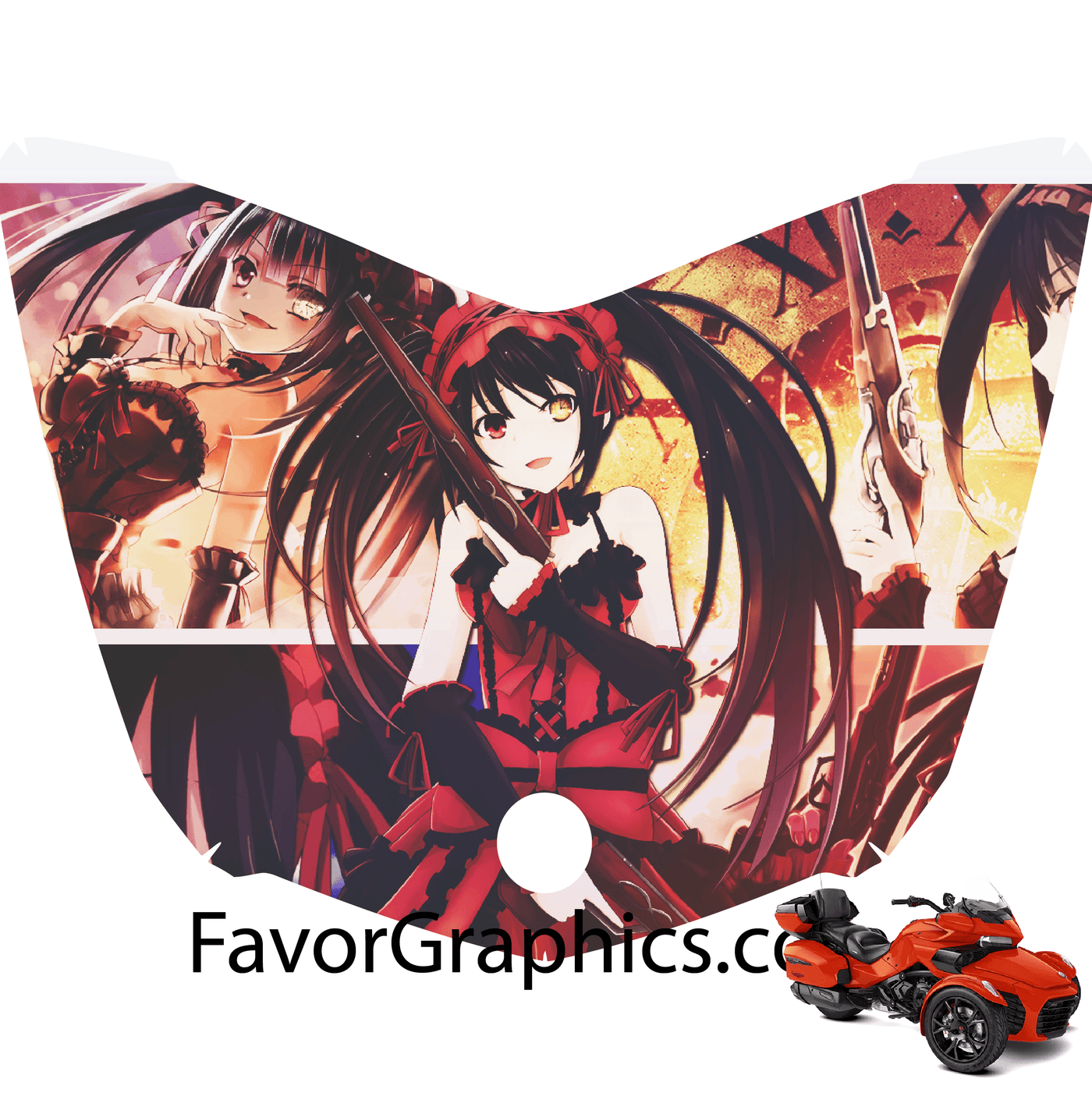 Tokisaki Kurumi Date a Live Vinyl Hood Wrap Decal Sticker Can Am Spyder F3