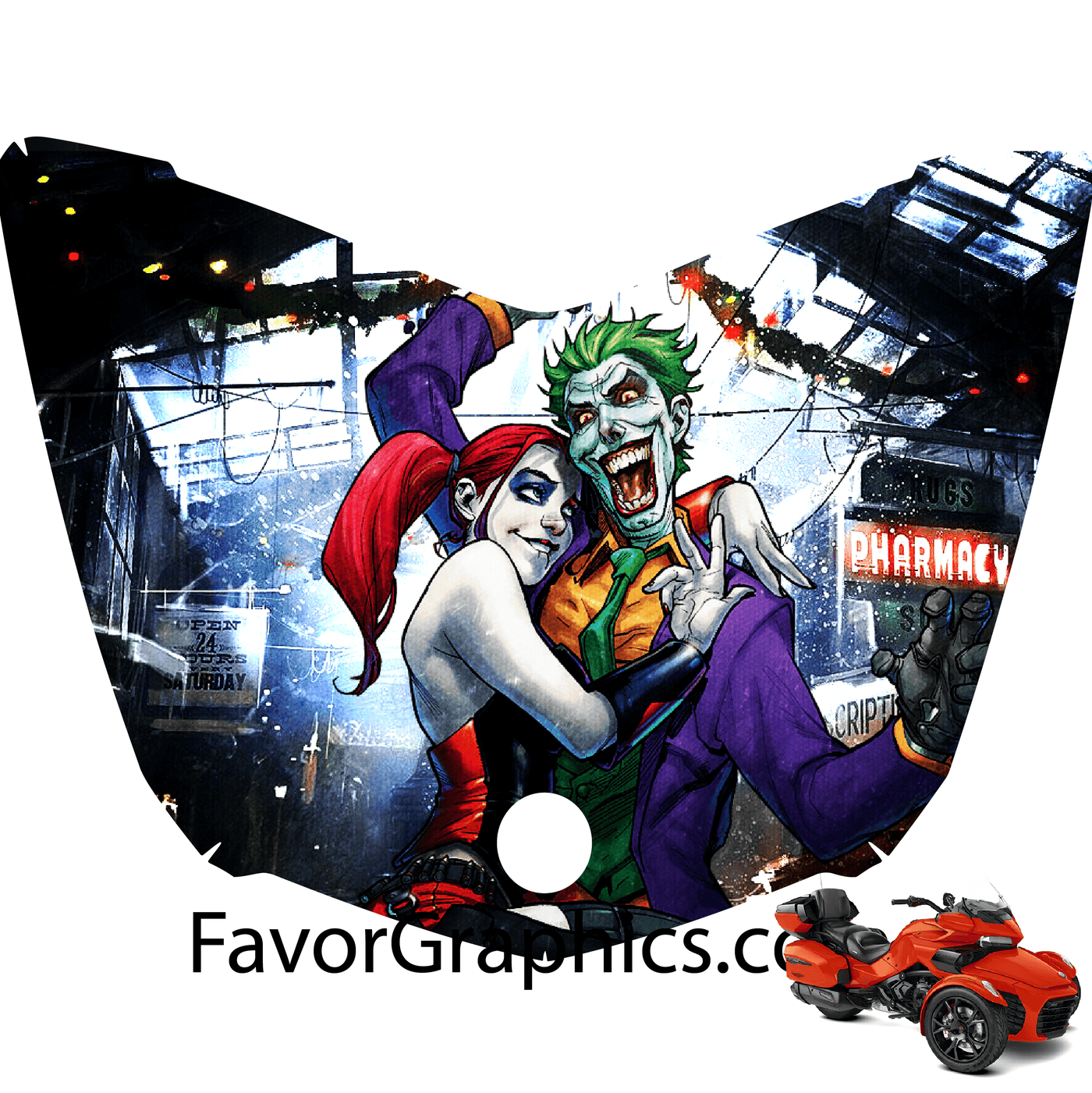 Harley Quinn Joker Vinyl Hood Wrap Decal Sticker Can Am Spyder F3
