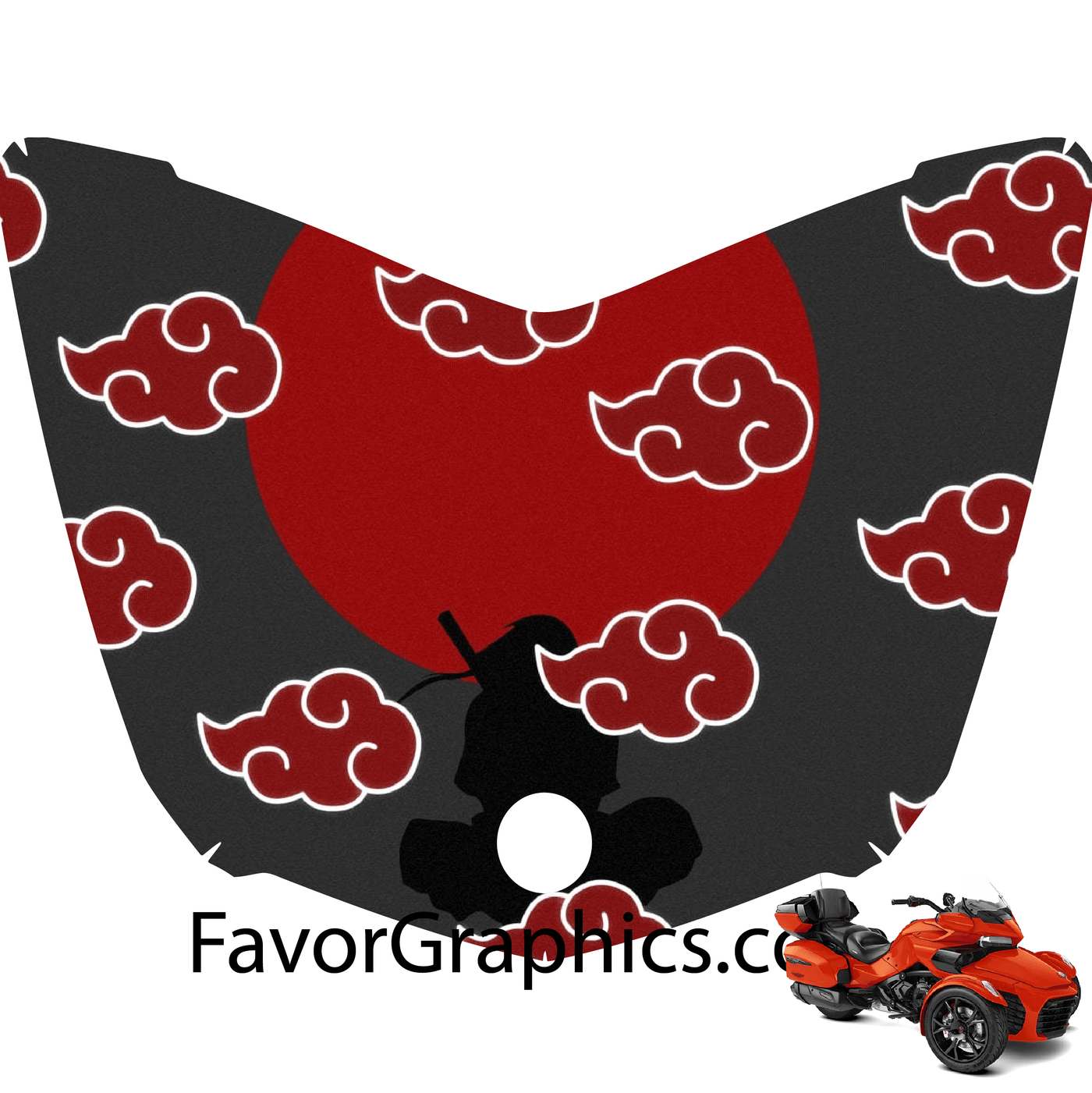 Akatsuki Naruto Vinyl Hood Wrap Decal Sticker Can Am Spyder F3