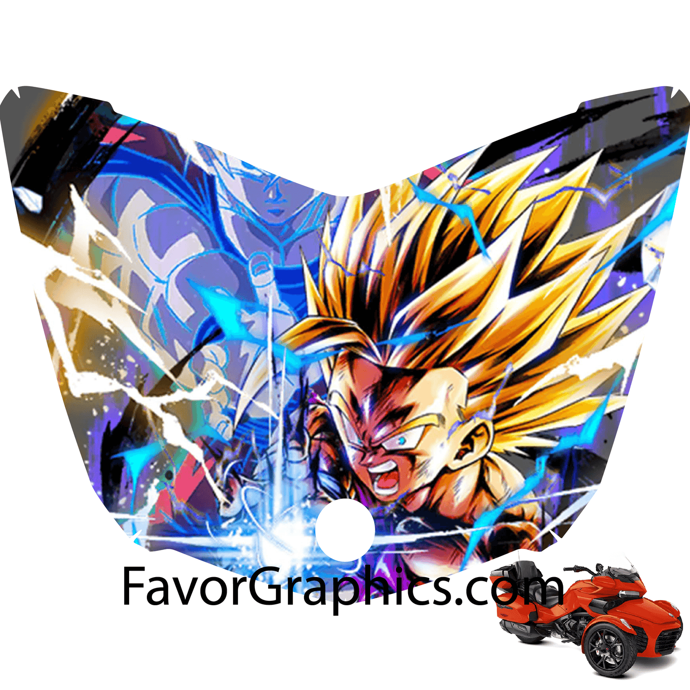 Gohan Dragon Ball Vinyl Hood Wrap Decal Sticker Can Am Spyder F3