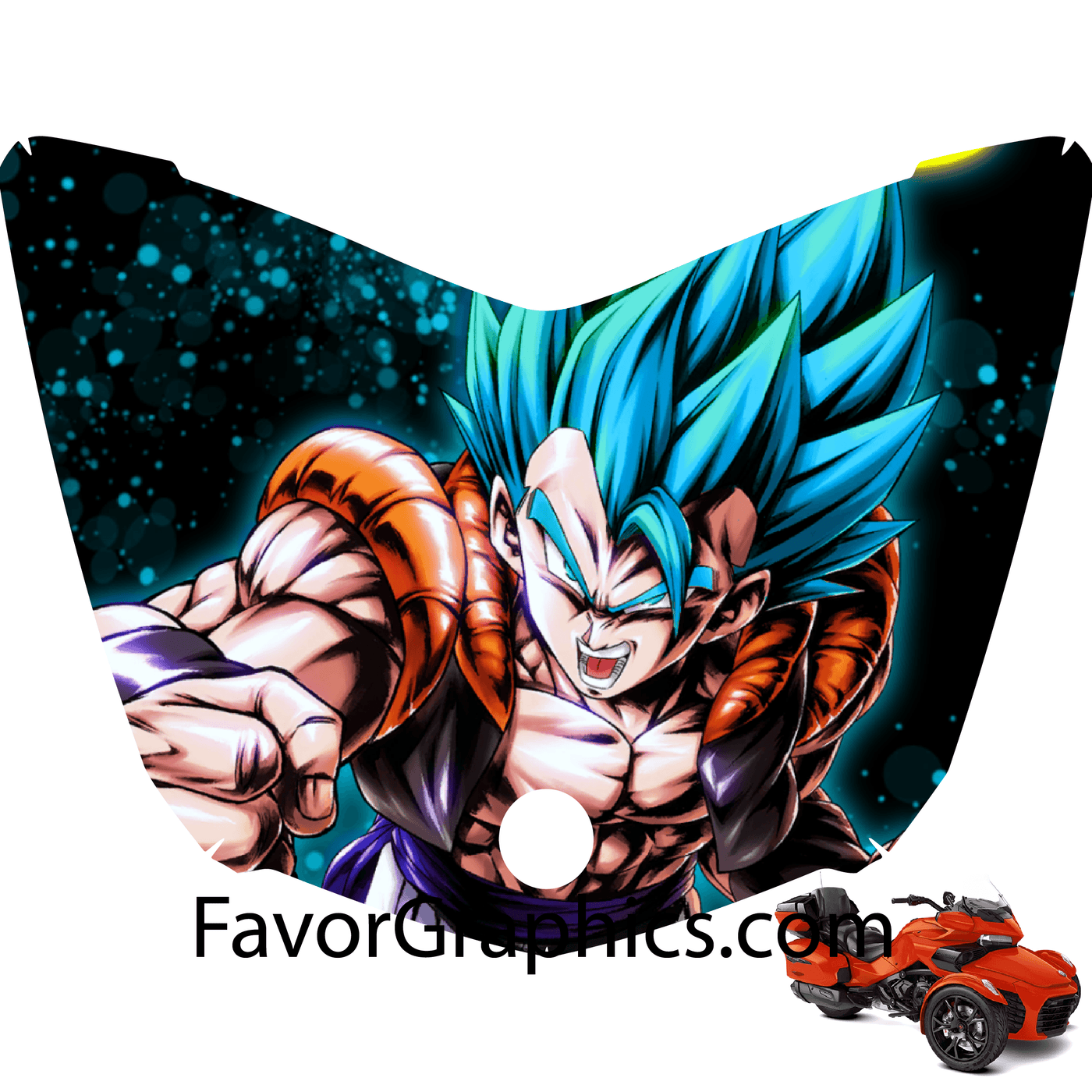 Gogeta Dragon Ball Vinyl Hood Wrap Decal Sticker Can Am Spyder F3