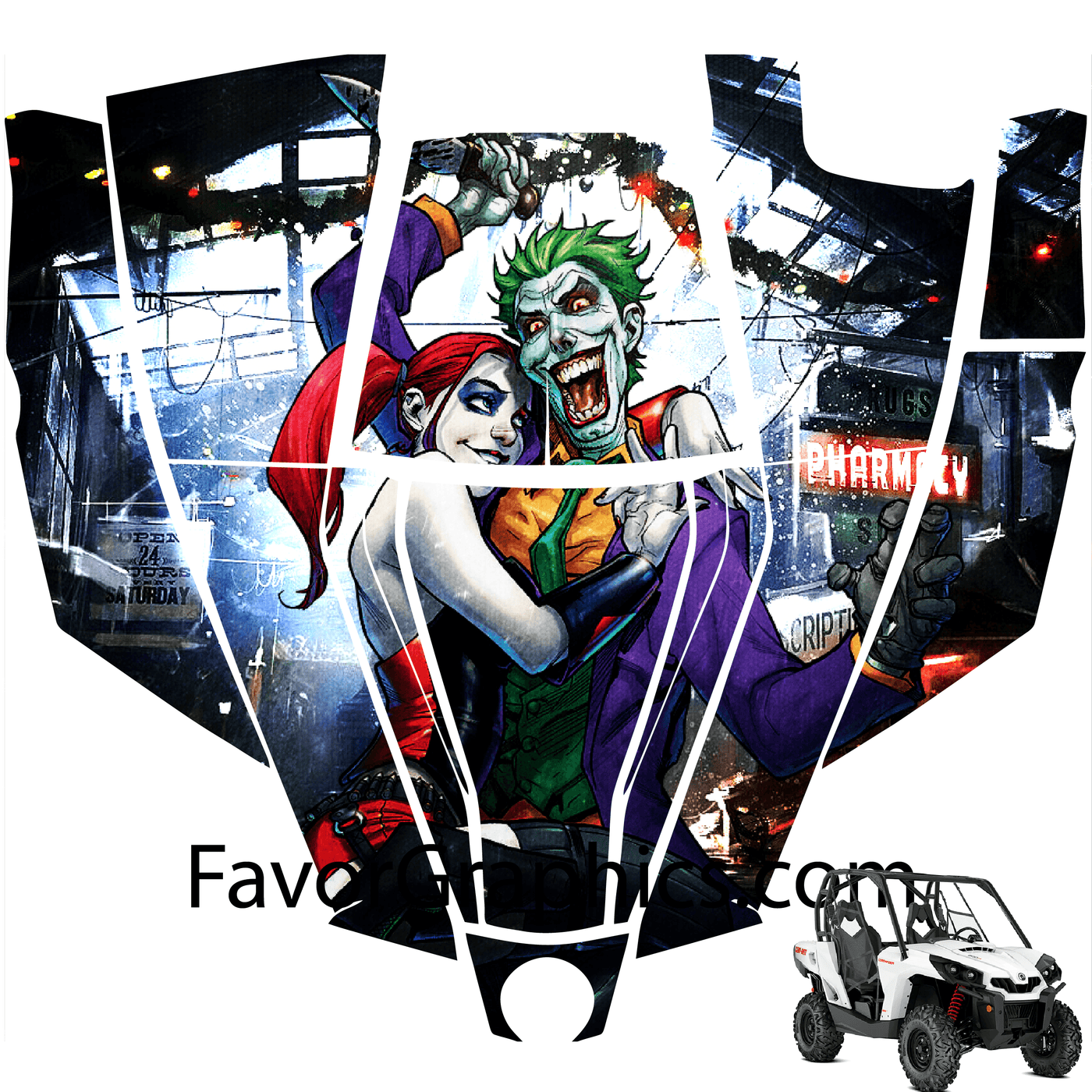 Harley Quinn Joker Vinyl Hood Wrap Decal Sticker Can Am Commander