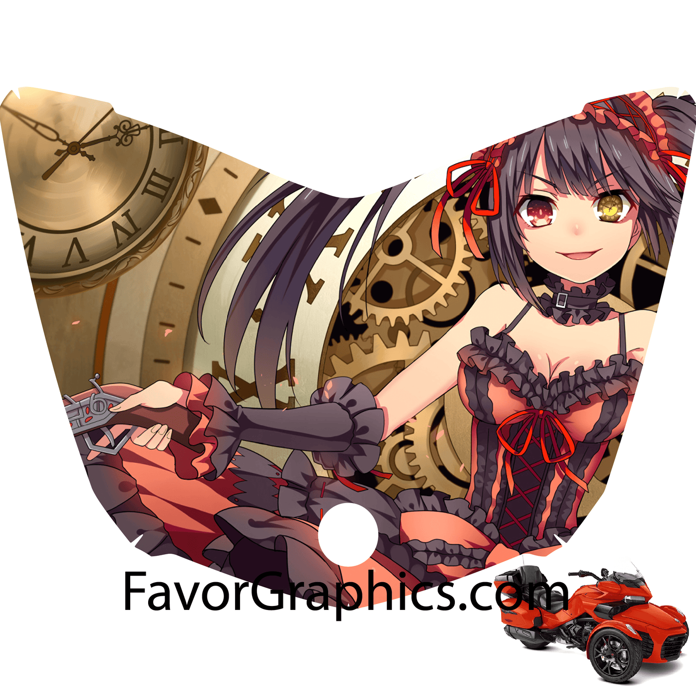 Tokisaki Kurumi Date a Live Vinyl Hood Wrap Decal Sticker Can Am Spyder F3