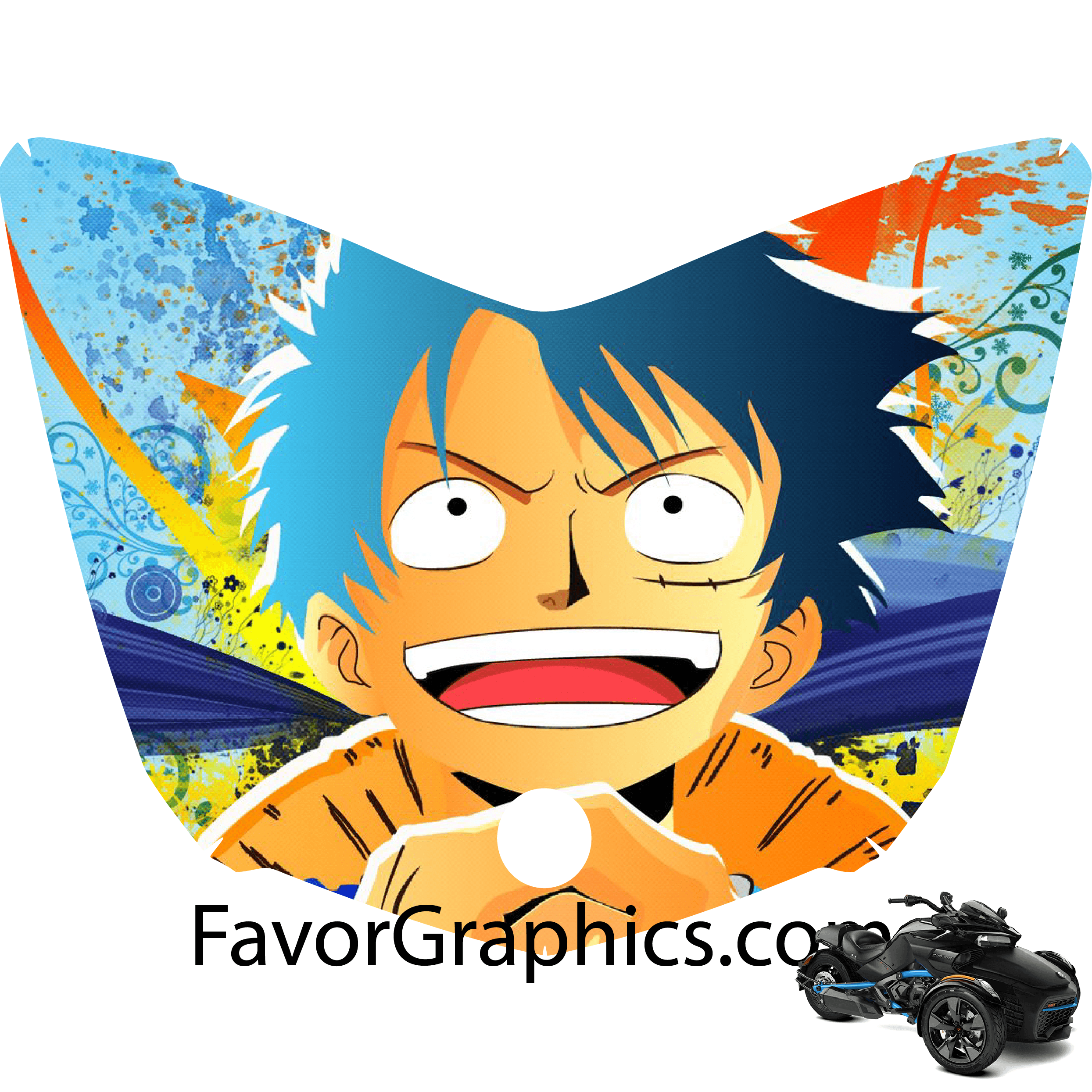 Monkey D. Luffy One Piece Vinyl Hood Wrap Decal Sticker Can Am Spyder ...