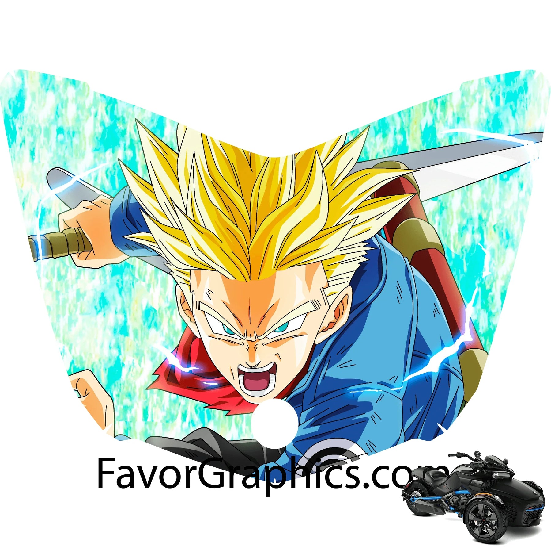 Trunks Sticker Trunks Dragon Ball Vinyl Hood Wrap Decal Sticker Can Am Spyder F3 ...