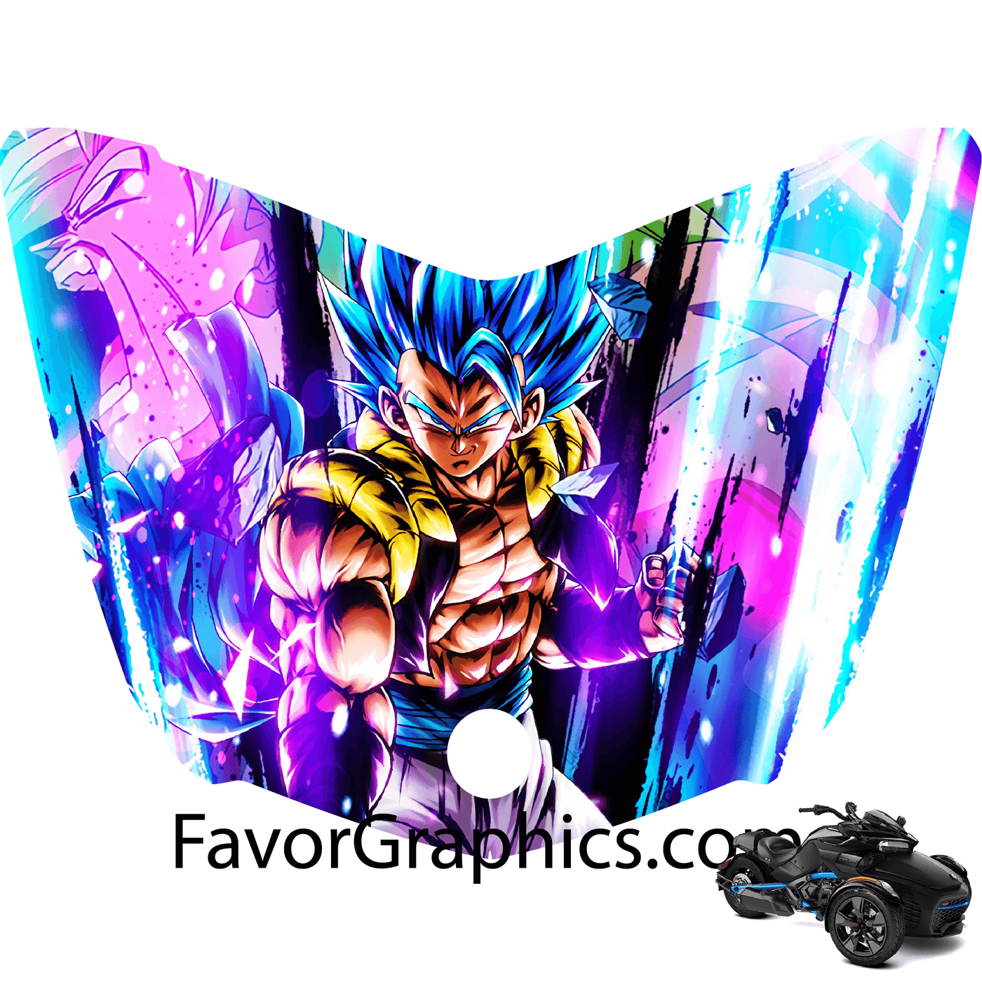 Gogeta Dragon Ball Vinyl Hood Wrap Decal Sticker Can Am Spyder F3