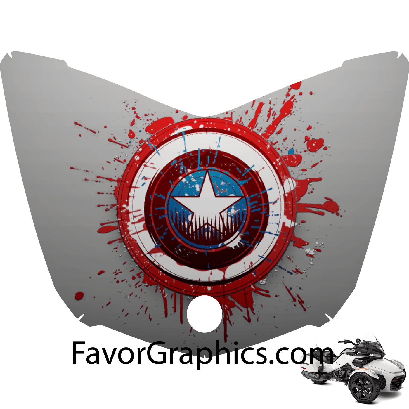 Captain America Vinyl Hood Wrap Decal Sticker Can Am Spyder F3