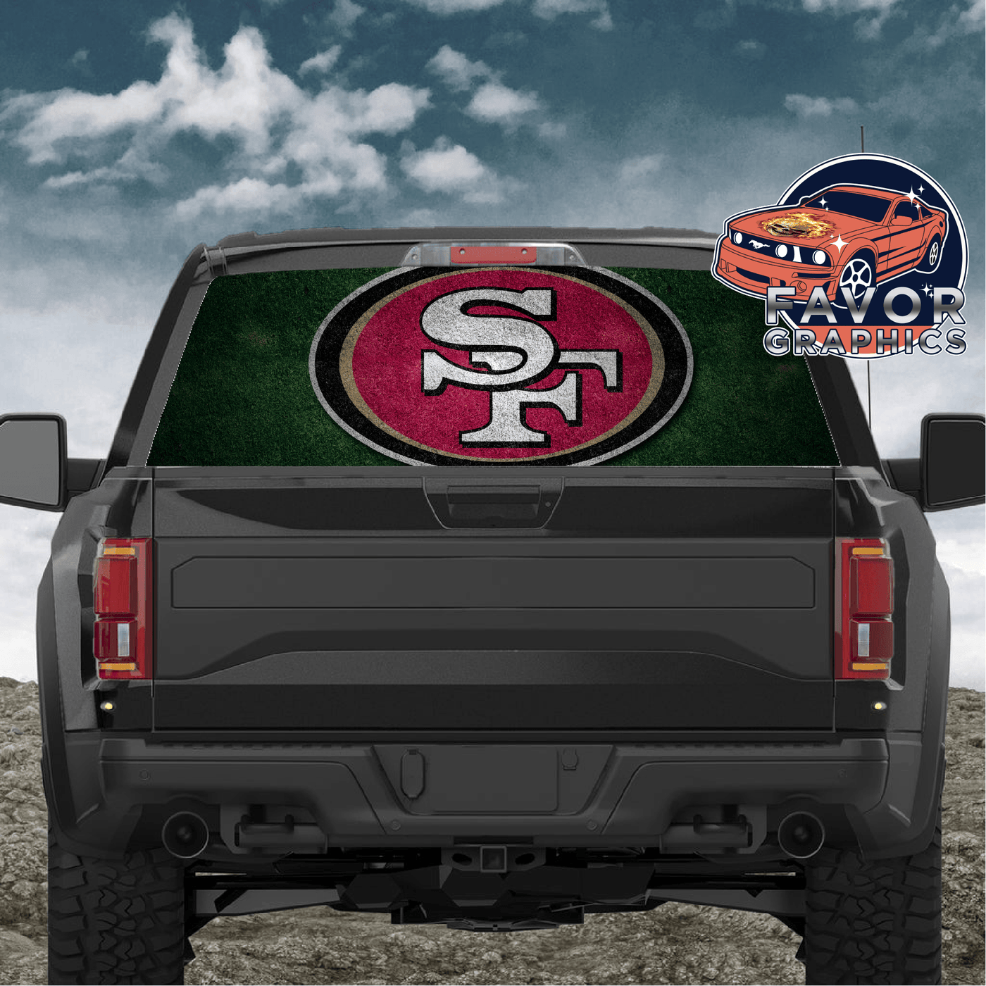 San Francisco 49ers Rear Window Perforated Graphic Vinyl Decal Cars Trucks