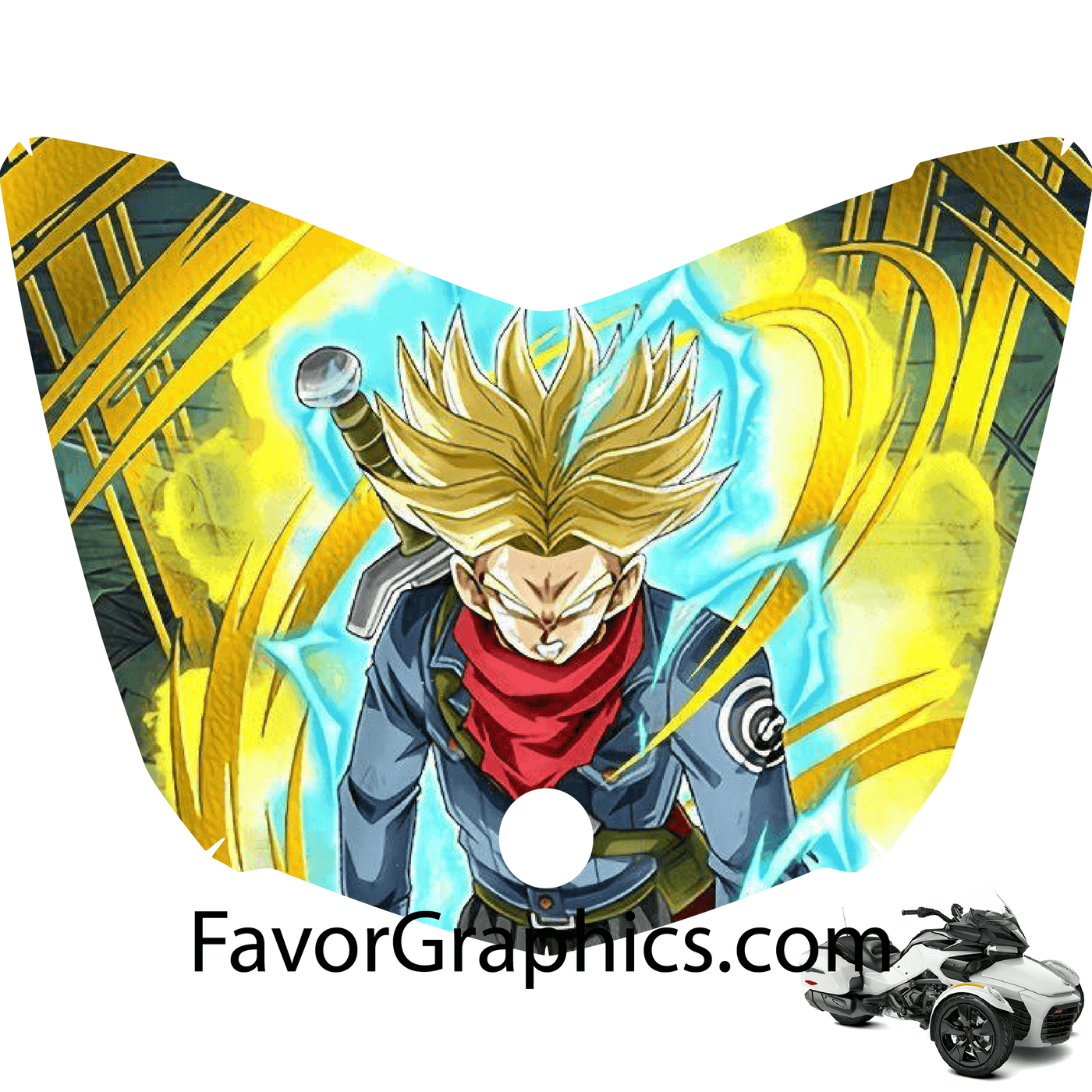 Trunks Dragon Ball Vinyl Hood Wrap Decal Sticker Can Am Spyder F3