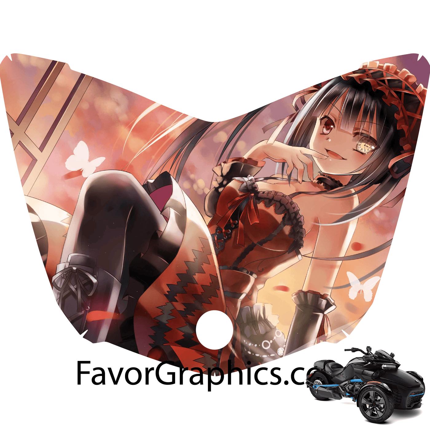 Tokisaki Kurumi Date a Live Vinyl Hood Wrap Decal Sticker Can Am Spyder F3