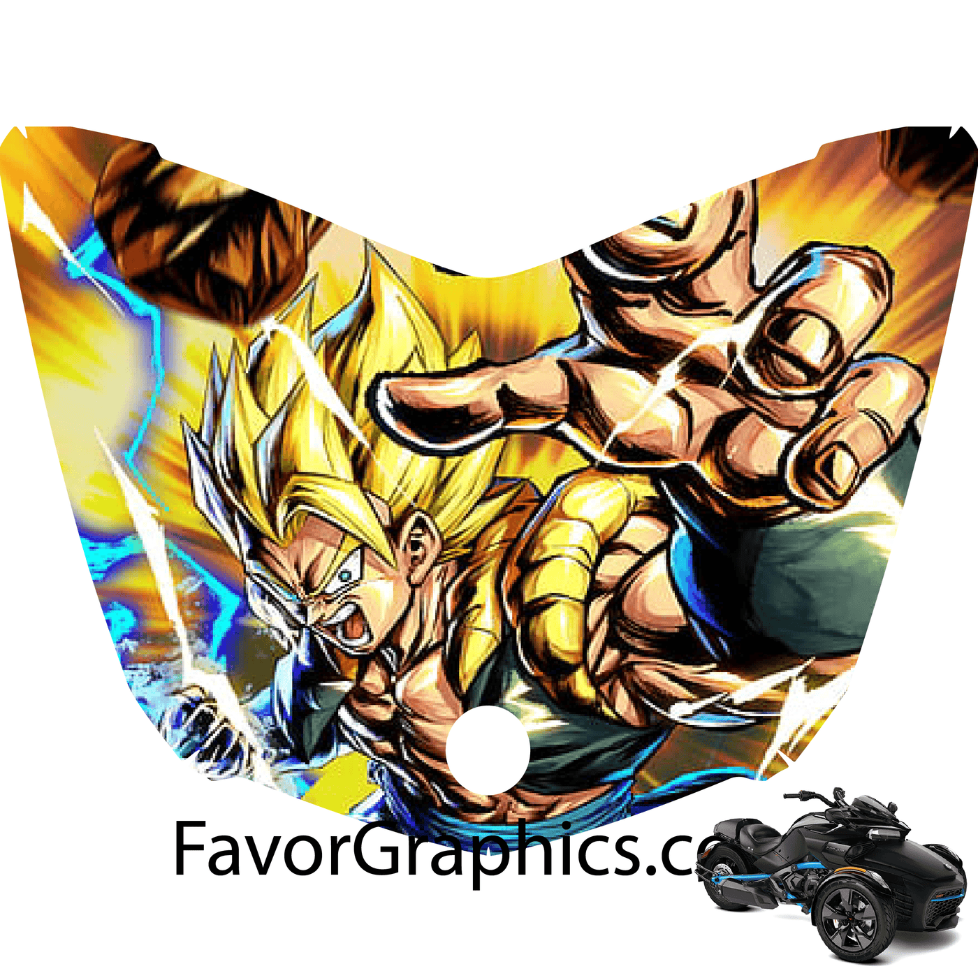 Gogeta Dragon Ball Vinyl Hood Wrap Decal Sticker Can Am Spyder F3