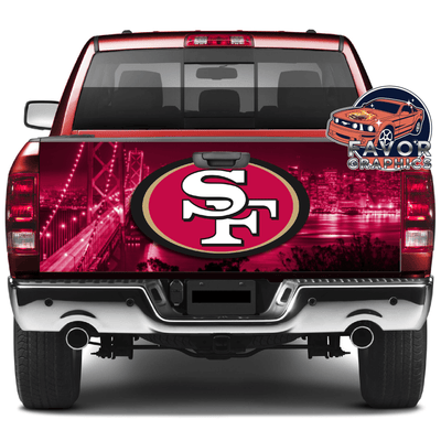 San Francisco 49ers Tailgate Wraps For Trucks SUV Vinyl Wrap