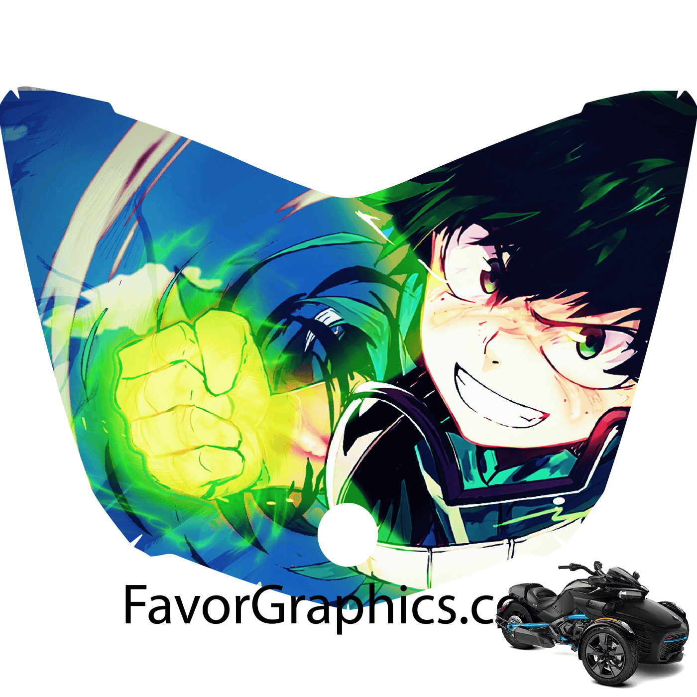 Izuku Midoriya MHA Vinyl Hood Wrap Decal Sticker Can Am Spyder F3