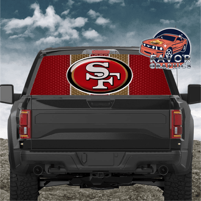 San Francisco 49ers Rear Window Perforated Graphic Vinyl Decal Cars Trucks