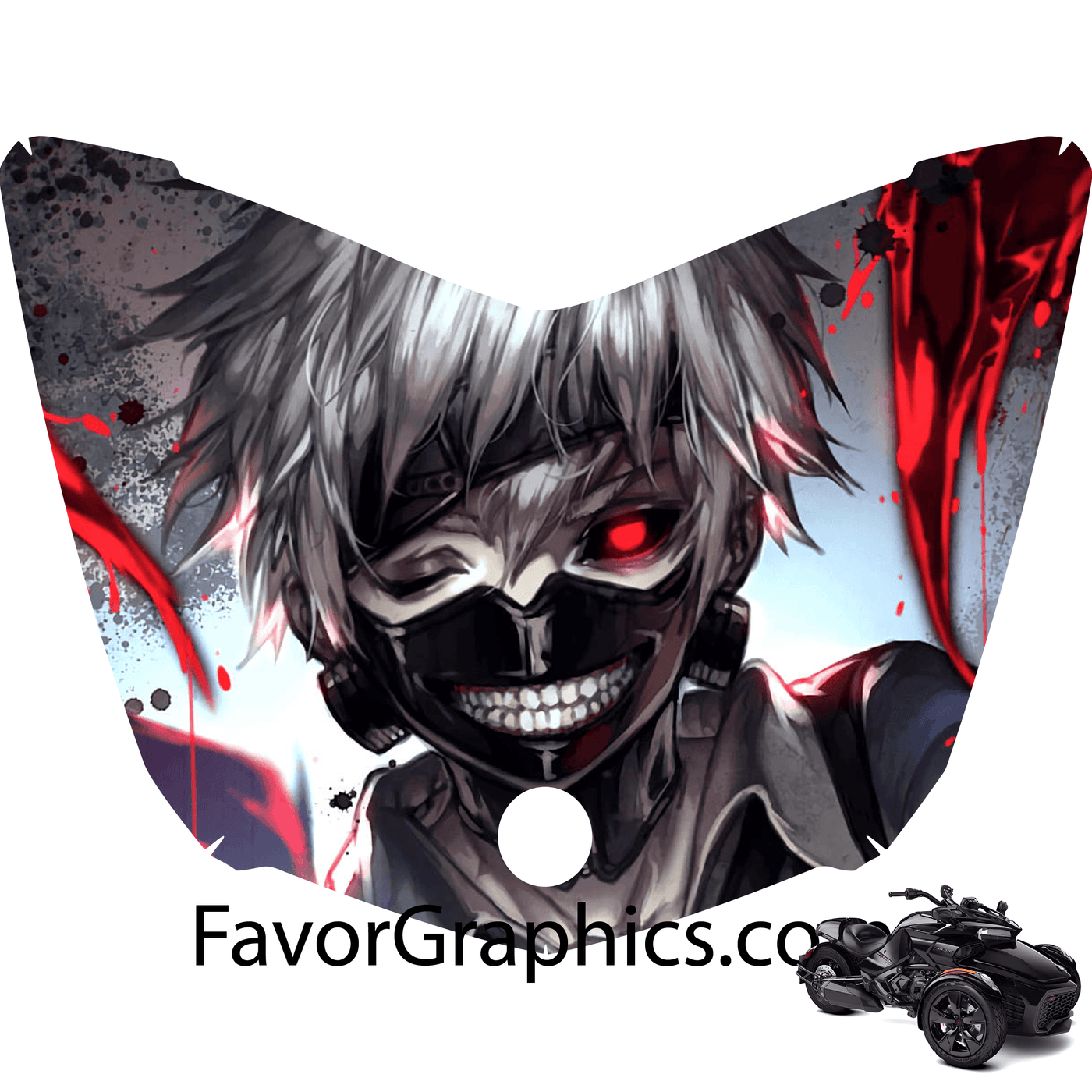 Kaneki Ken Tokyo Ghoul Vinyl Hood Wrap Decal Sticker Can Am Spyder F3