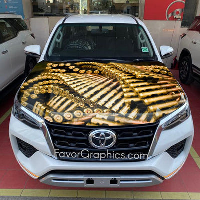 Guns And Bullets Itasha Car Vinyl Hood Wrap Decal Sticker