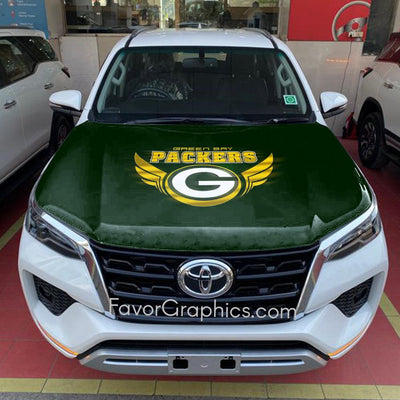 Green Bay Packers Itasha Car Vinyl Hood Wrap Decal Sticker