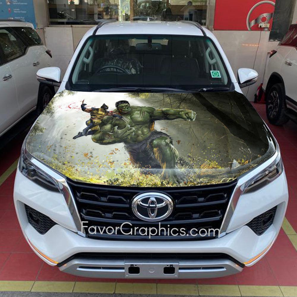 Wolverine vs The Hulk Itasha Car Vinyl Hood Wrap Decal Sticker