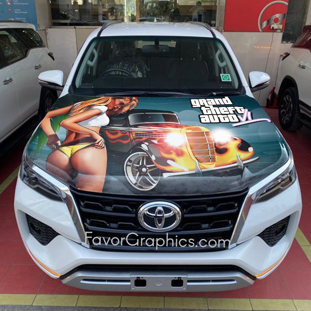 Grand Theft Auto GTA VI Itasha Car Vinyl Hood Wrap Decal Sticker