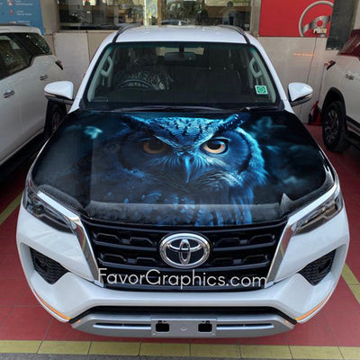 Blue Owl Itasha Car Vinyl Hood Wrap Decal Sticker