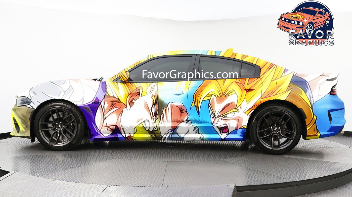 Vegeta vs Goku Itasha Full Car Vinyl Wrap Decal Sticker
