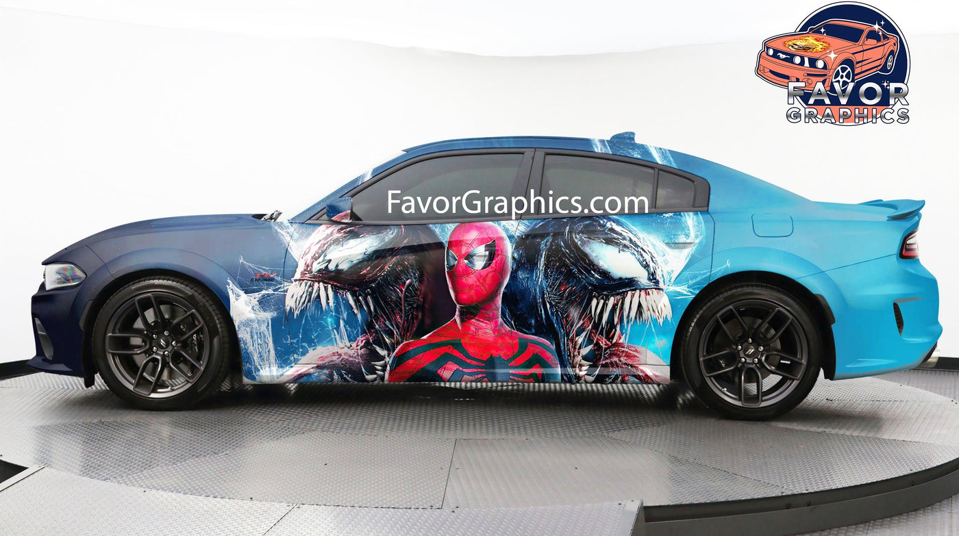 Spider-Man vs Venom Itasha Full Car Vinyl Wrap Decal Sticker