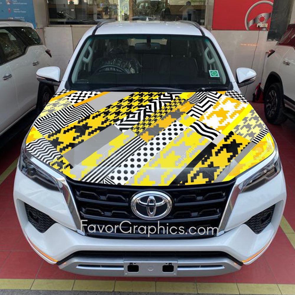 Seamless Geometric Pattern Itasha Car Vinyl Hood Wrap Decal Sticker