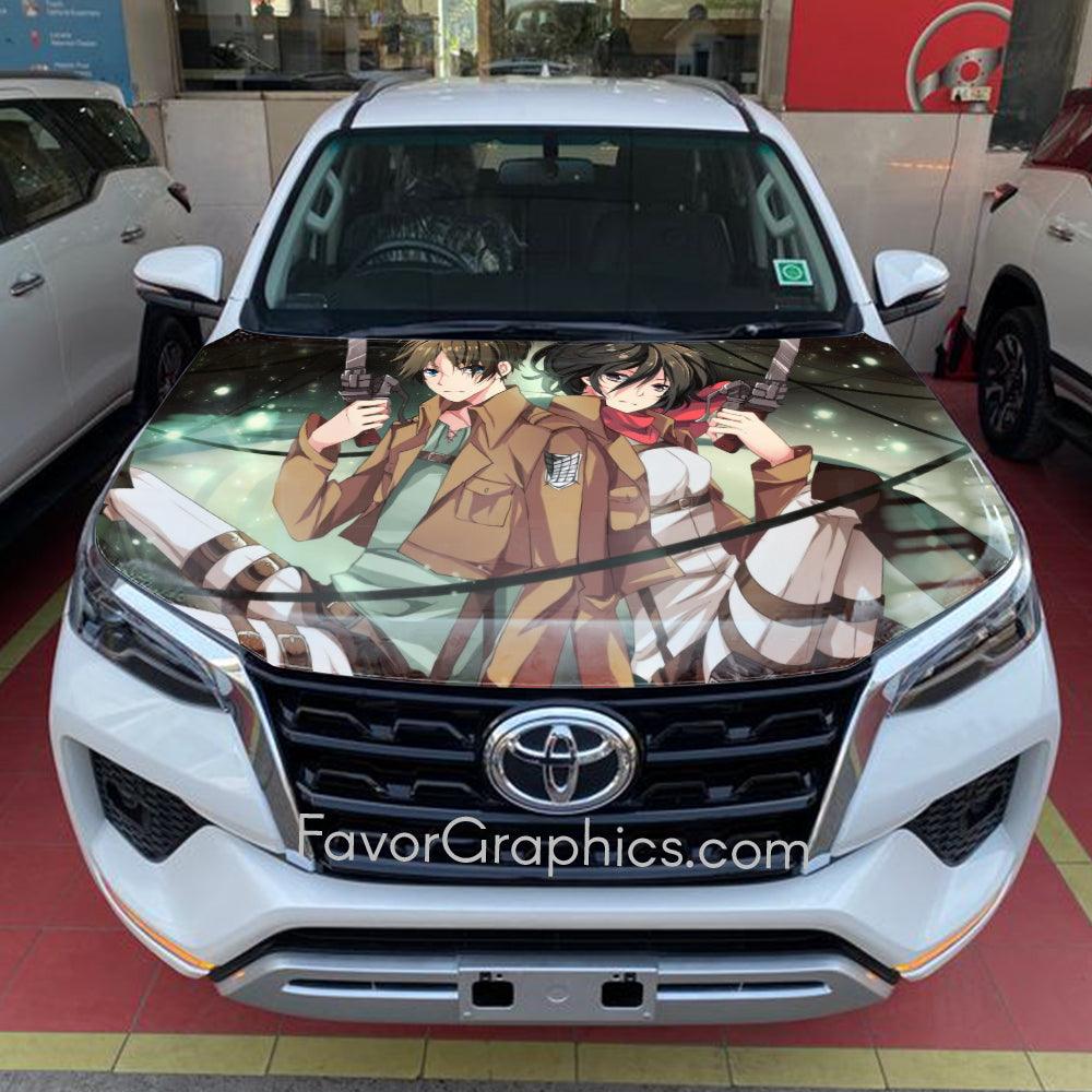 Eren Yeager Mikasa Ackerman Itasha Car Vinyl Hood Wrap Decal Sticker