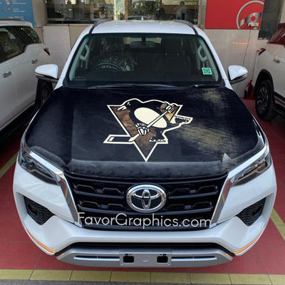 Pittsburgh Penguins Itasha Car Vinyl Hood Wrap Decal Sticker