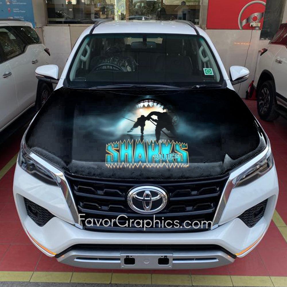 San Jose Sharks Itasha Car Vinyl Hood Wrap Decal Sticker
