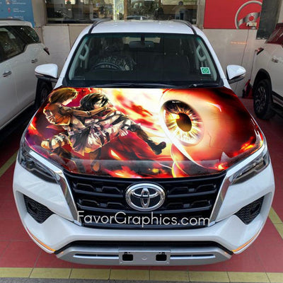 Eren Yeager Mikasa Ackerman Itasha Car Vinyl Hood Wrap Decal Sticker